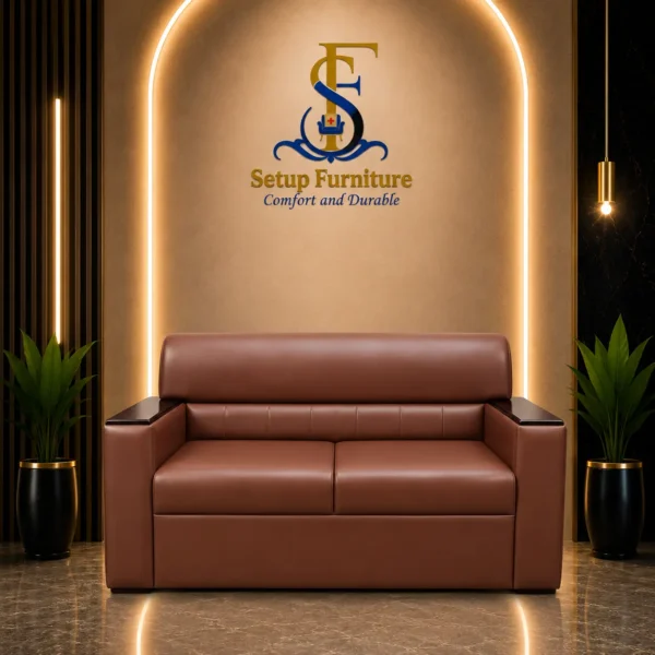 Premium 2-Seater Leather Sofa – Brown/SF-1209
