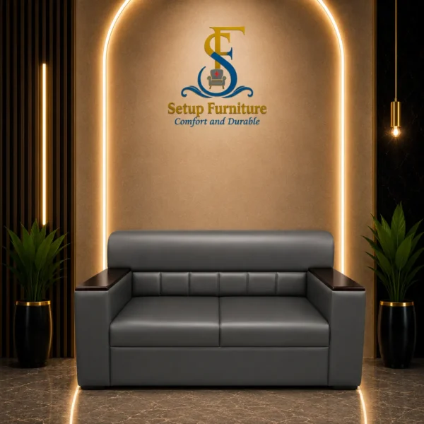 Premium 2-Seater Executive Sofa – Black/SF-1207